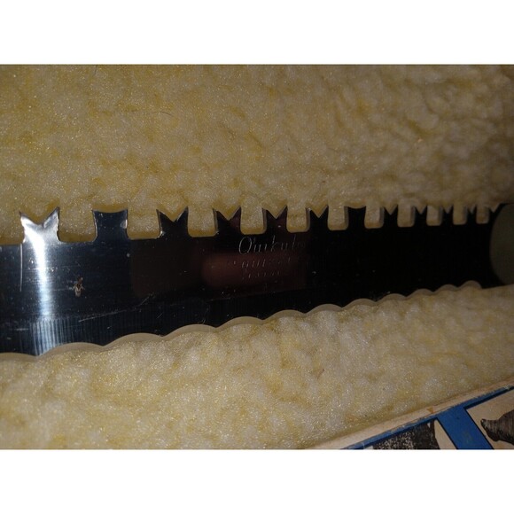 Quikut Quikkle Slicing Knife Stainless 9" Double Edge Forked Green Handle Knife - Picture 6 of 8